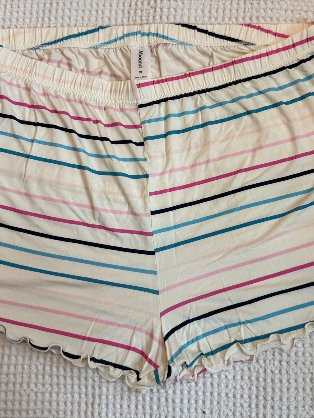 Abound Striped Short Pajama Set with Blue, Pink & Black Stripes
